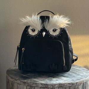 Kate Spade Black and White Owl Backpack